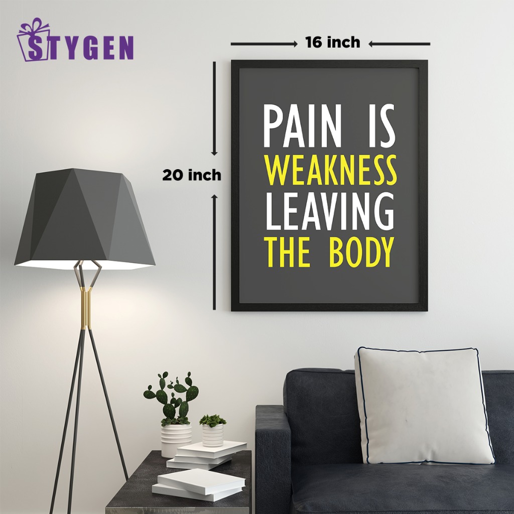 Wooden Wall Frame - Pain is the Weakness Leaving the Body