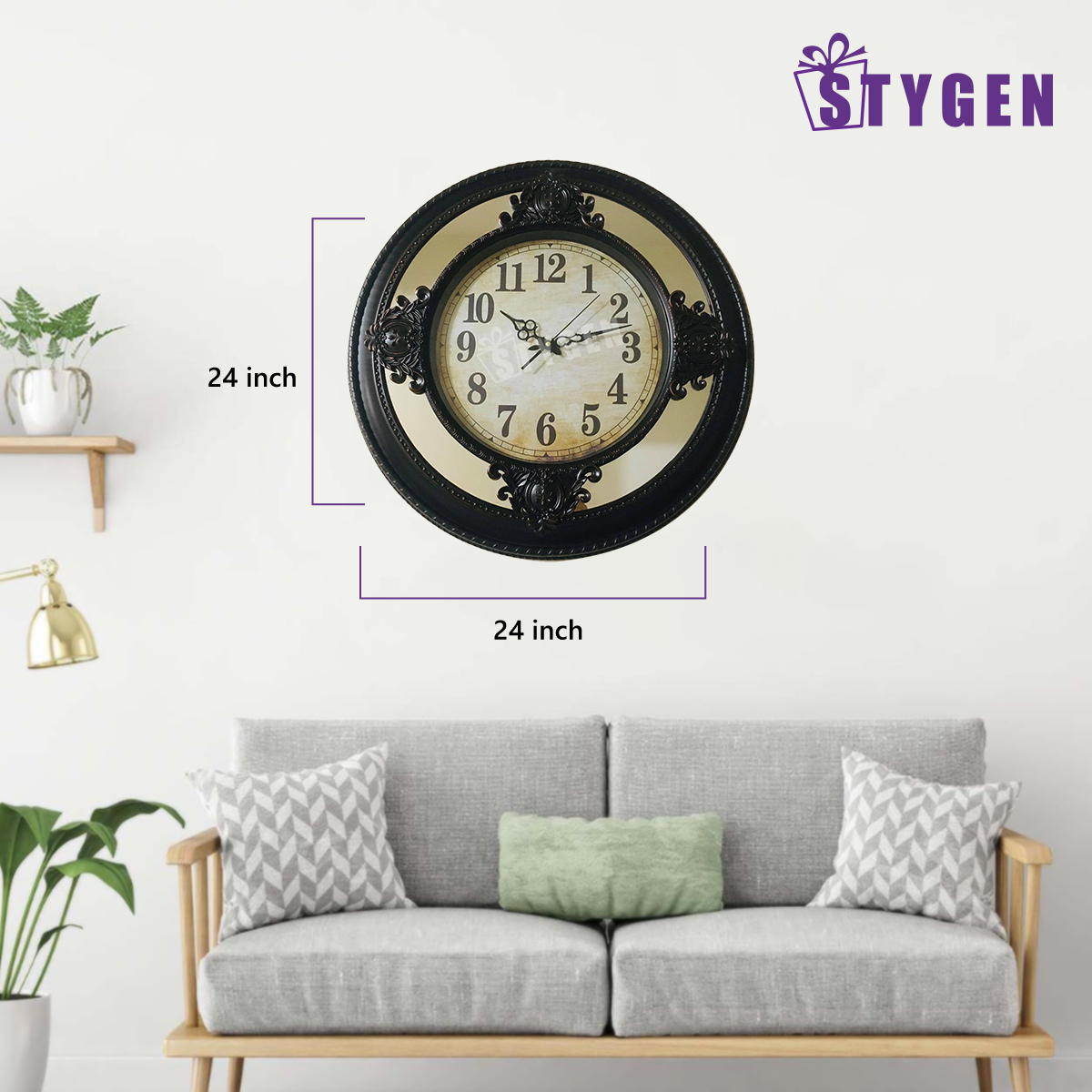 Decorative Wall Clock With Mirror - 01