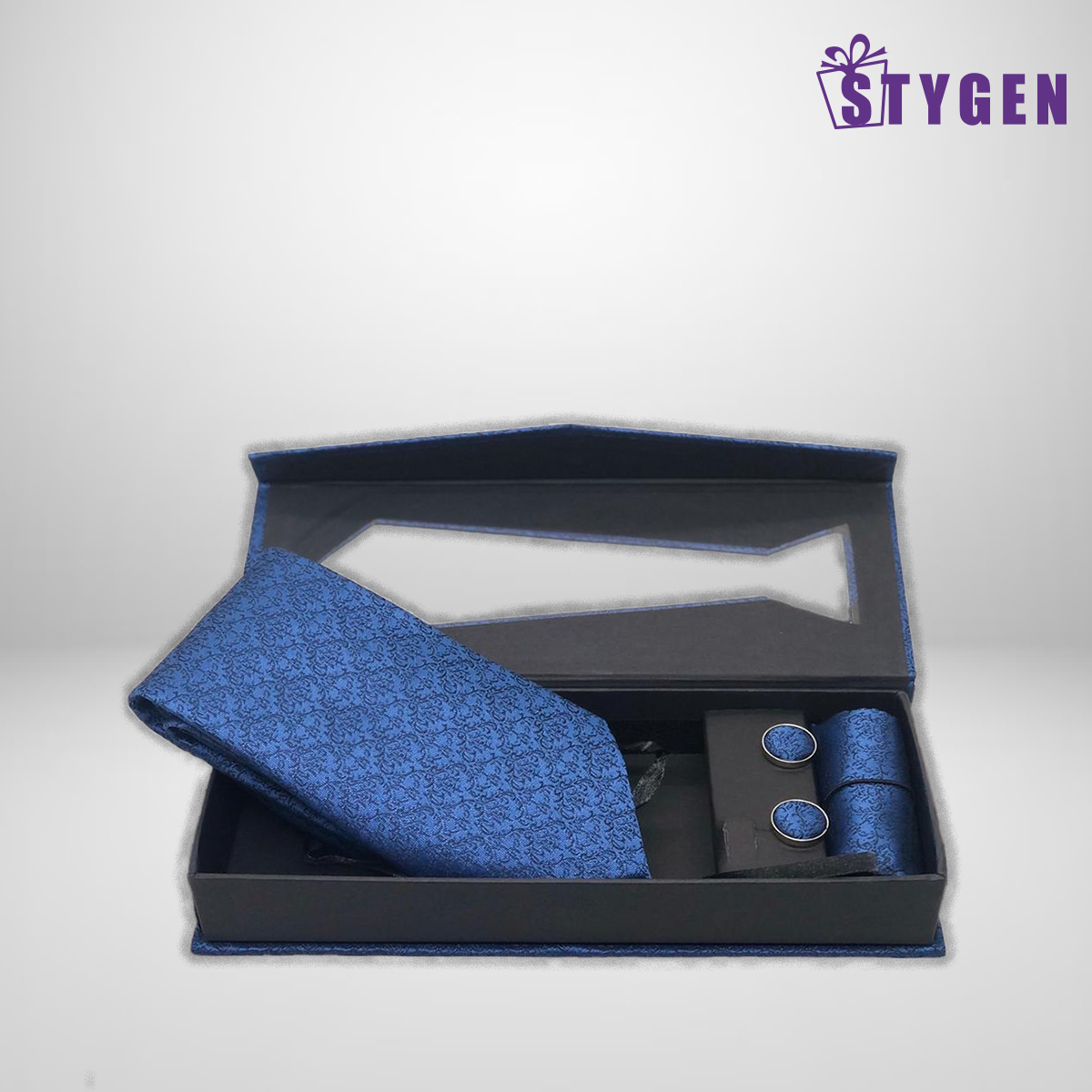 Tie with Cufflink & Pocket Square - Sky Blue