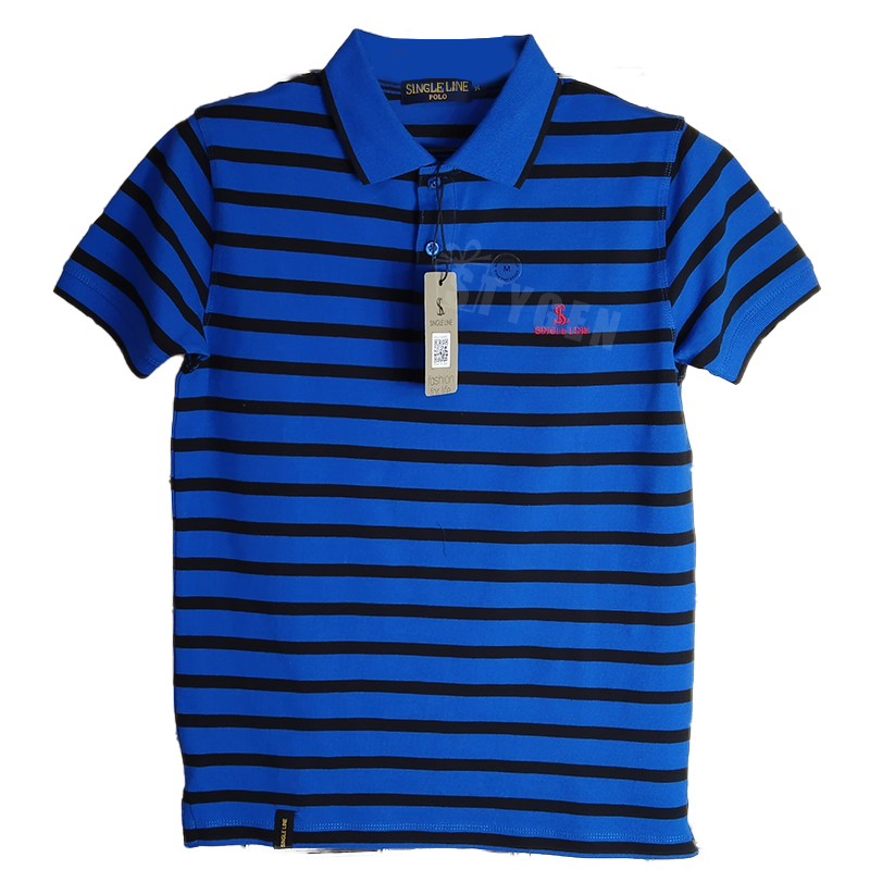 Stylish Auto Stripe  Polo T-Shirt For Man (Blue)