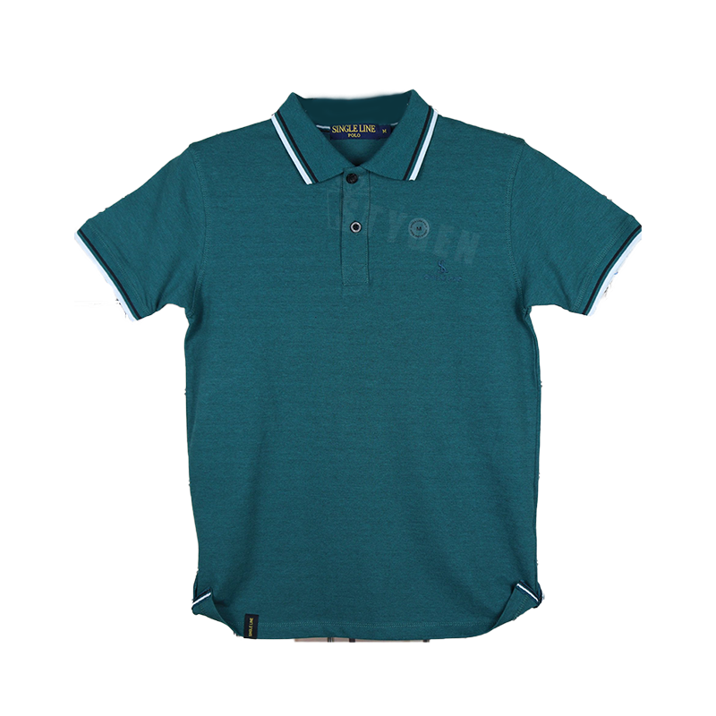 Solid Colour (Teal) Short Sleeve Polo Shirt For man