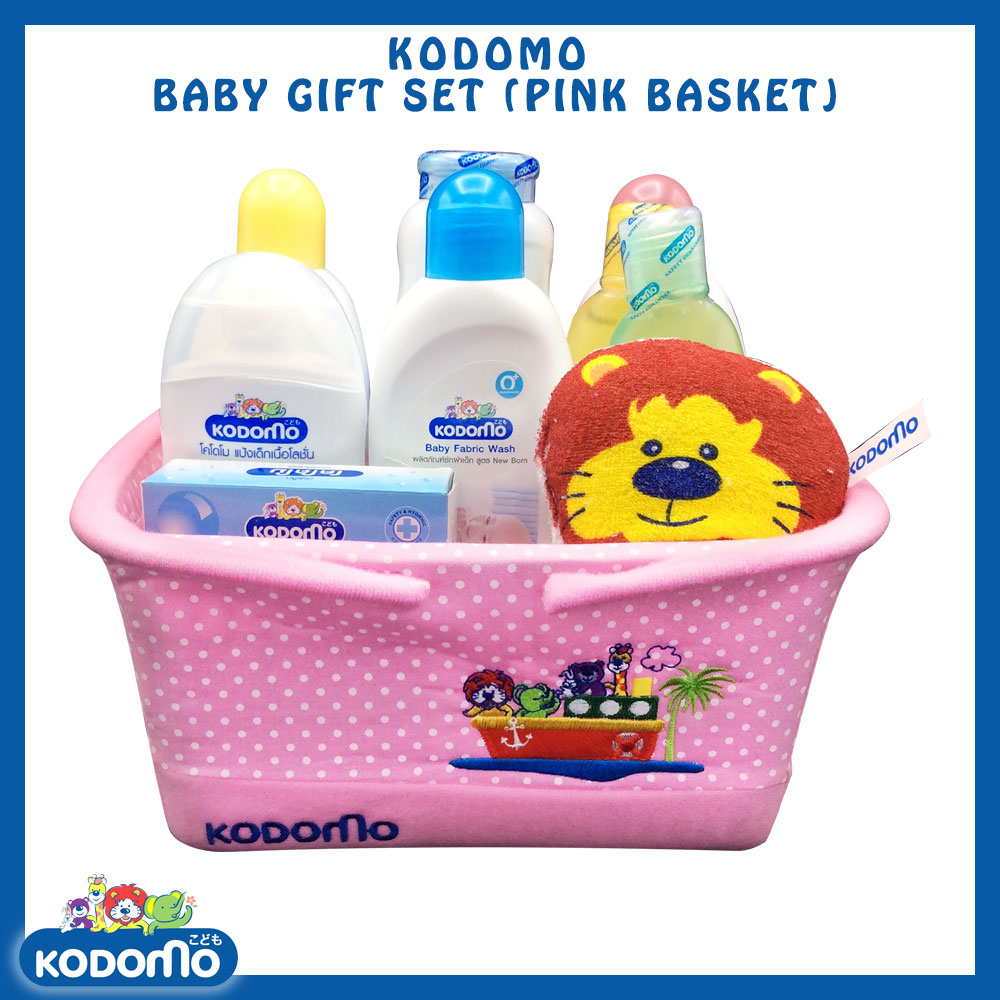 Kodomo Baby Gift Set (Pink Basket)