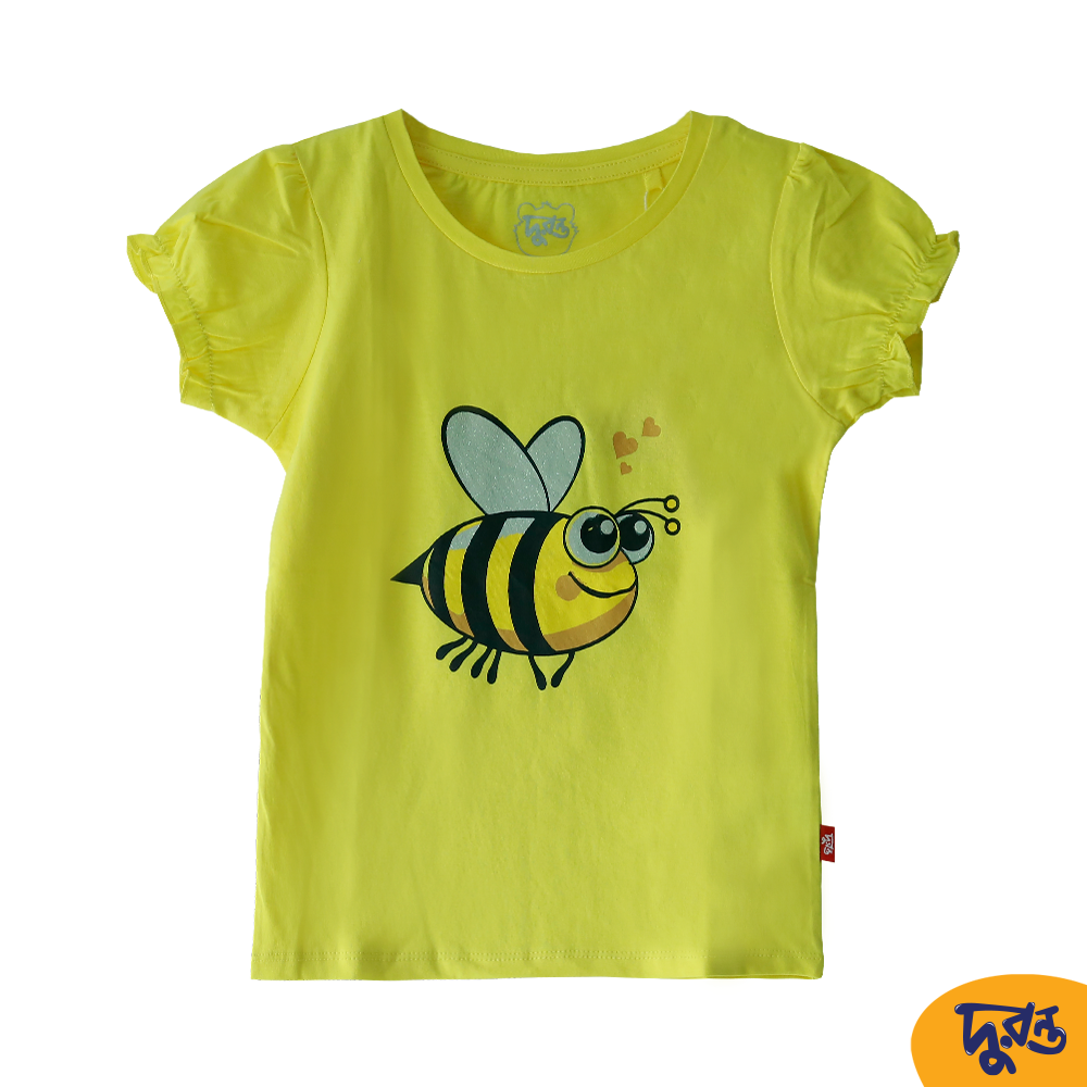 Yellow 100% Cotton, S/J Knit Tops Toddler Girls 21-C-G-TOP-0018-DR