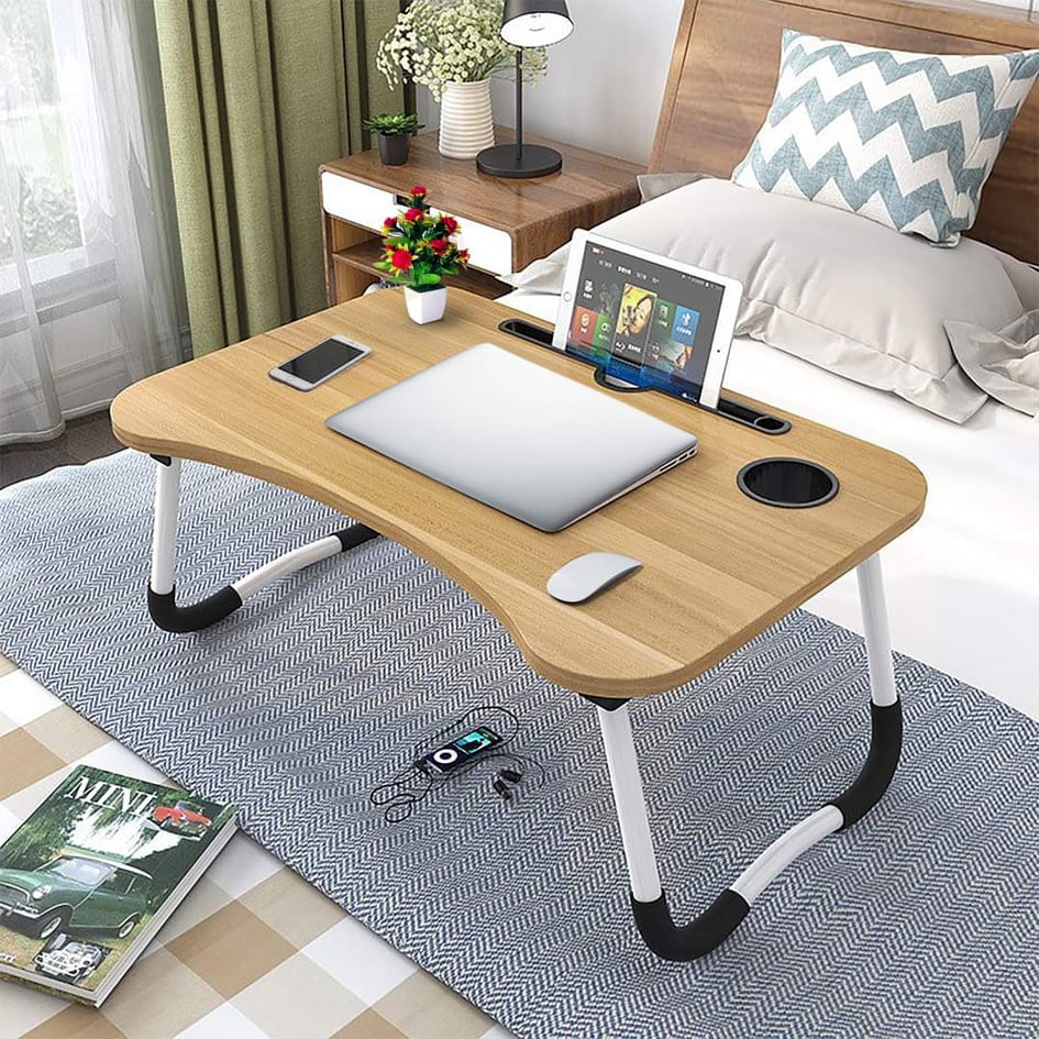 FOLDING LAPTOP STAND HOLDER & STUDY TABLE DESK FOR BED