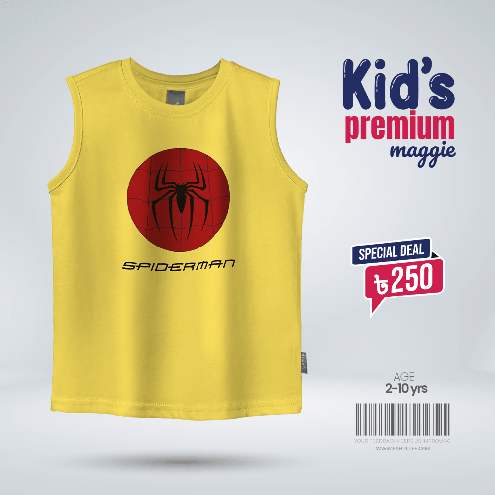 Kids Premium Maggie T-shirt- Spiderman 100% Cotton