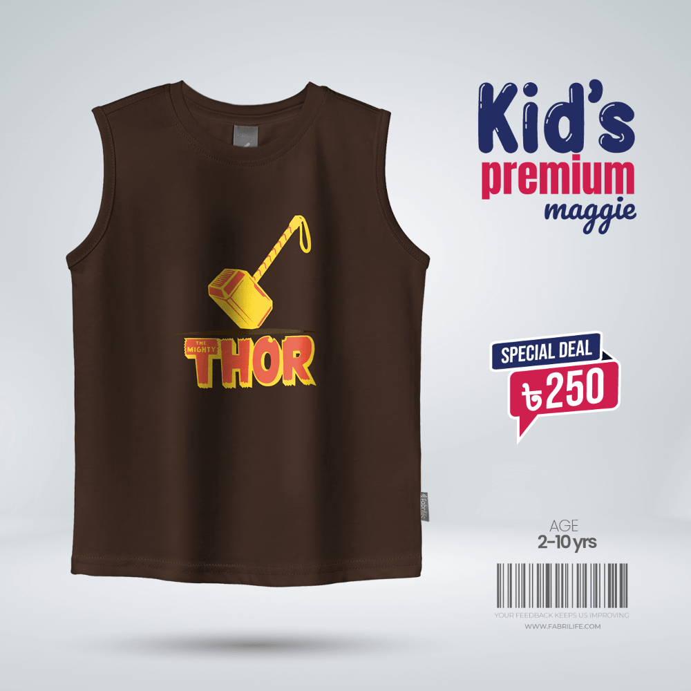 Kids Premium Maggie T-shirt- Thor 100% Cotton