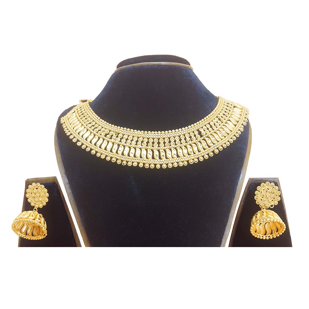 Gold Plated Jarwa Necklace Set