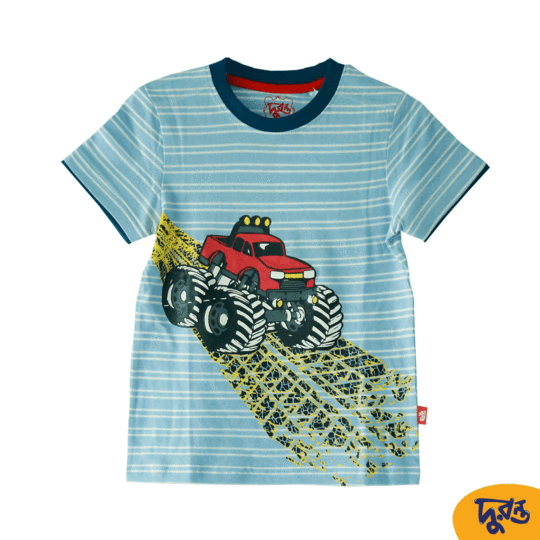 Sky Stripe 100% Cotton T-shirt for 7 to 12 years boys