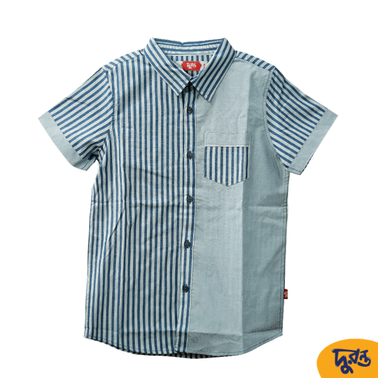 Stripe 100% Cotton Shirt for 7 to 12 Years Boys