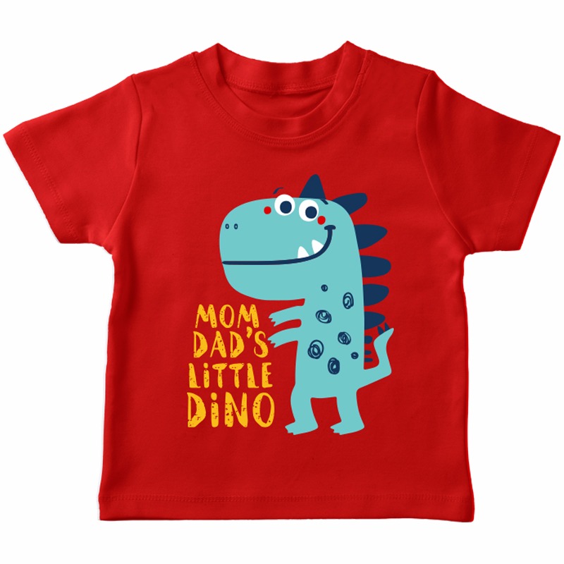 Mom Dad's Little Dino Daily Wear Kids Tee