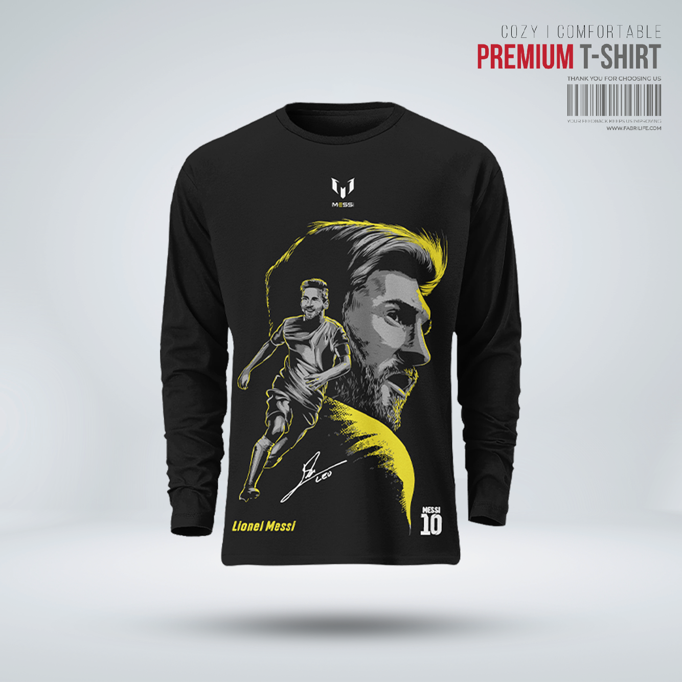 Fabrilife Mens Premium Full Sleeve T-Shirt | Messi