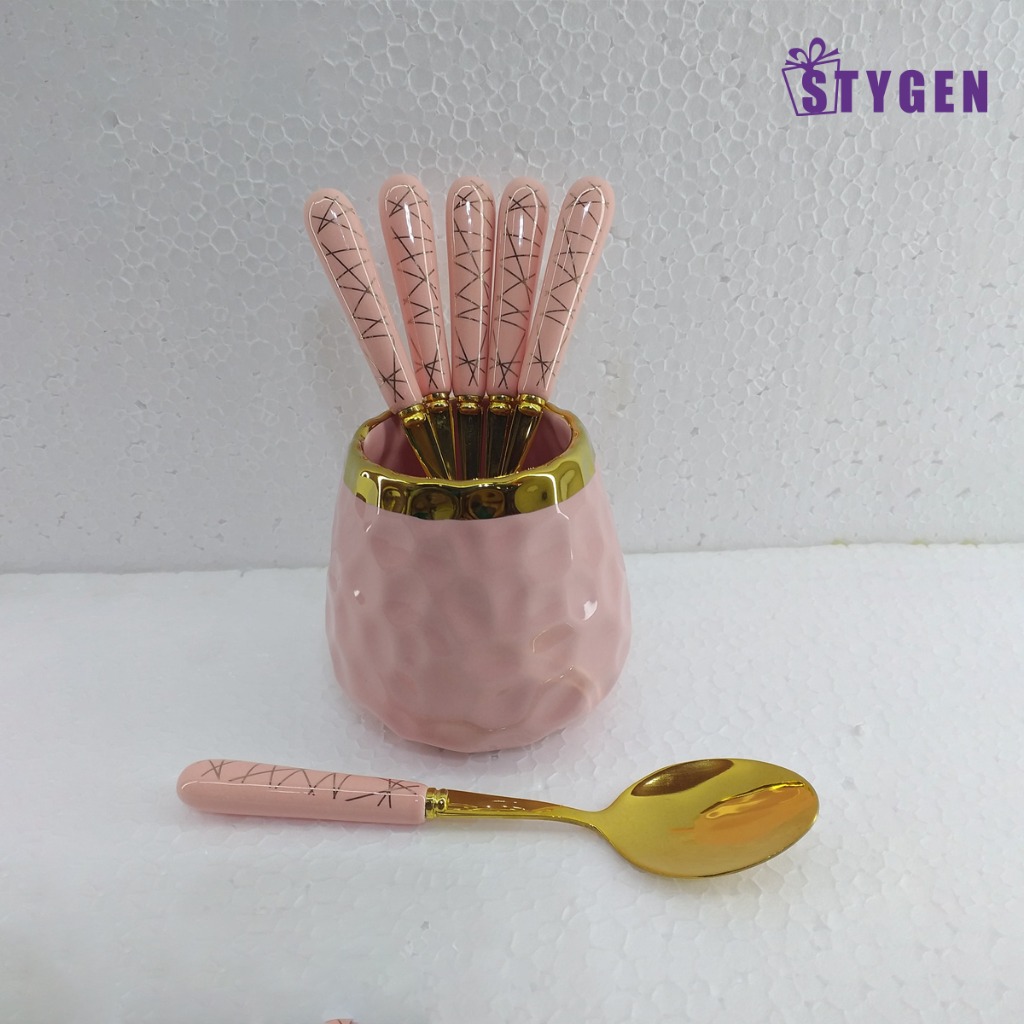 Stylish 6pcs Spoon Set With Pot