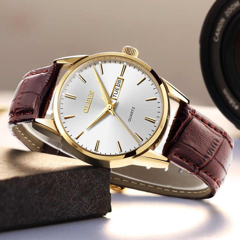 Men Watch Leather Belt Business relogio masculino men’s watches white dial