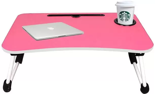 FOLDING LAPTOP STAND HOLDER & STUDY TABLE DESK FOR BED Pink Color