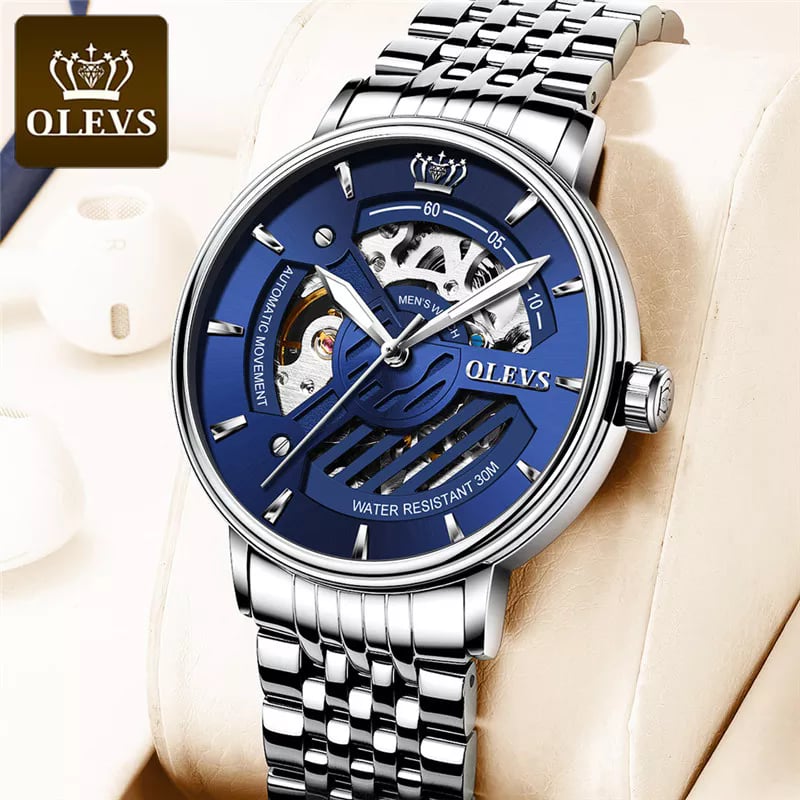 OLEVS Men's Watch Automatic Mechanical top brand Self-Wind Luxury Stainless Steel