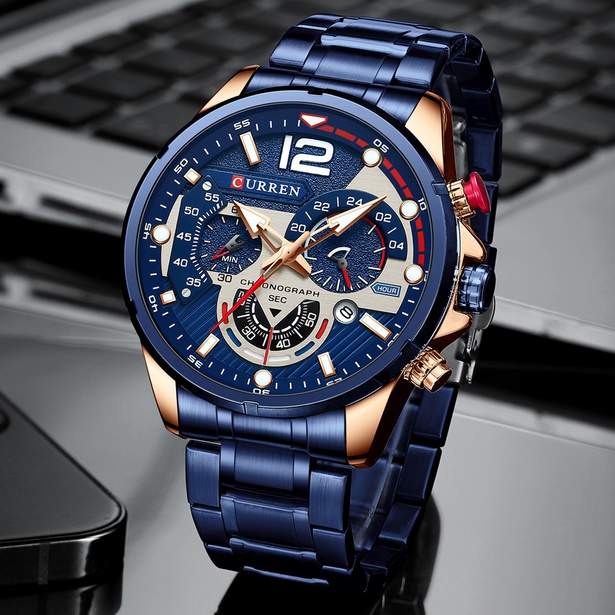 CURREN  Luxury Brand Sport Wristwatches for Man Quartz Watches Casual Chronograph