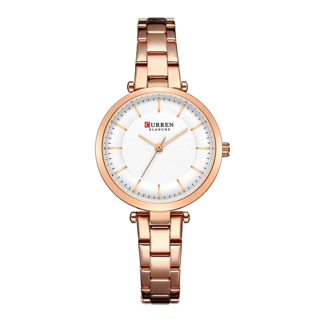 CURREN  Rose Gold Stainless Steel Analog Watch For Women - White & Rose Gold