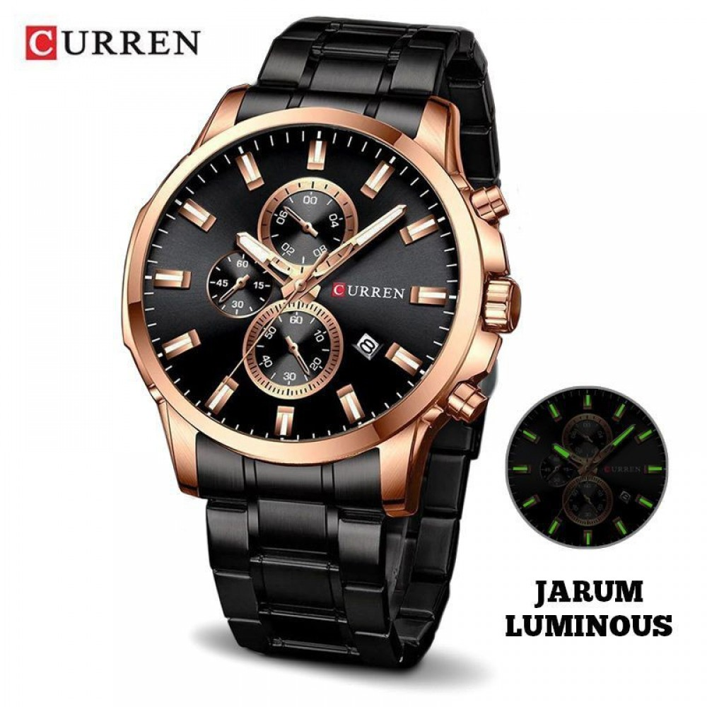 CURREN 8360  Fashion Sport Watch Stainless Steel Band Quartz Wrist watch For Men(01)