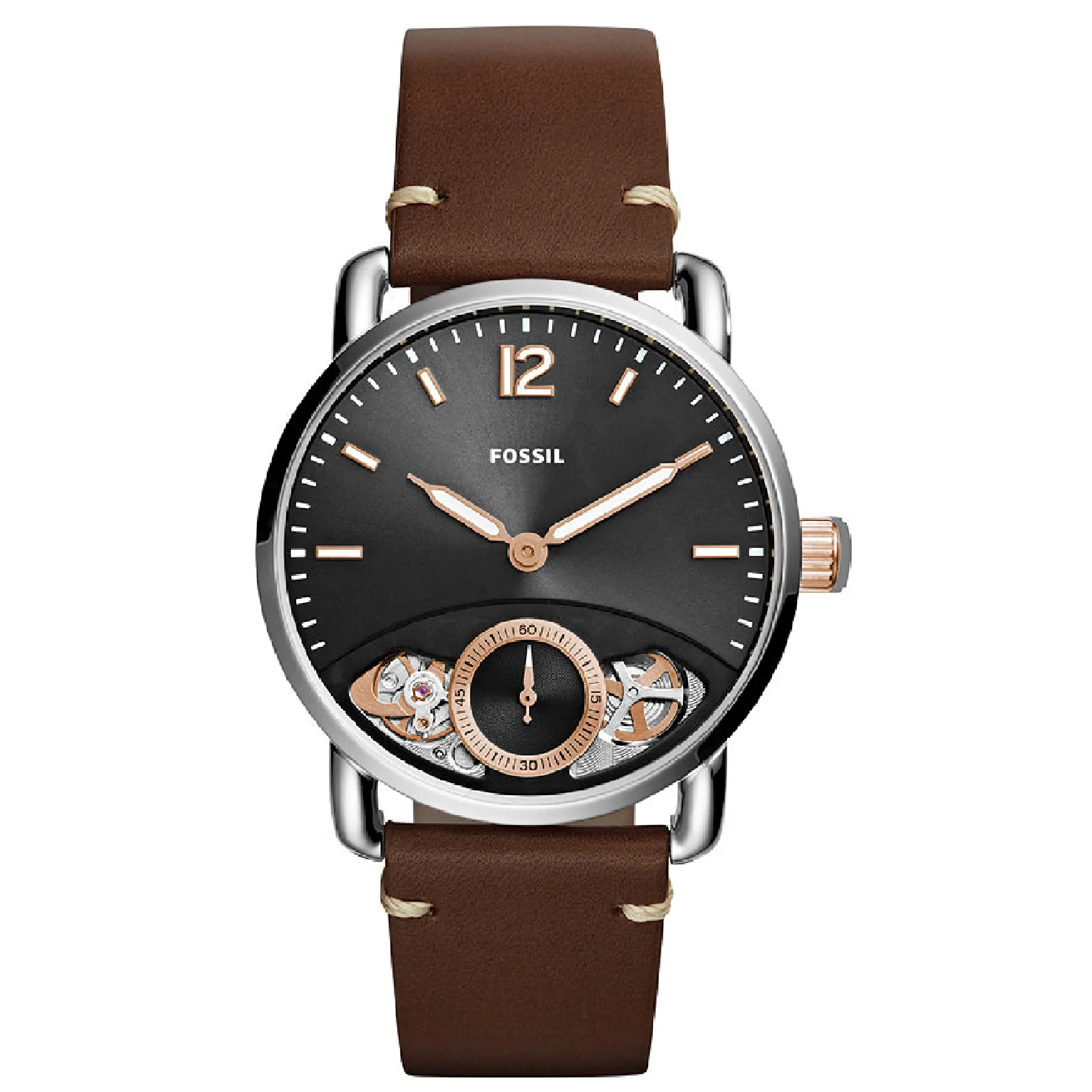 Fossil The Commuter Twist Brown Leather Watch ME1165