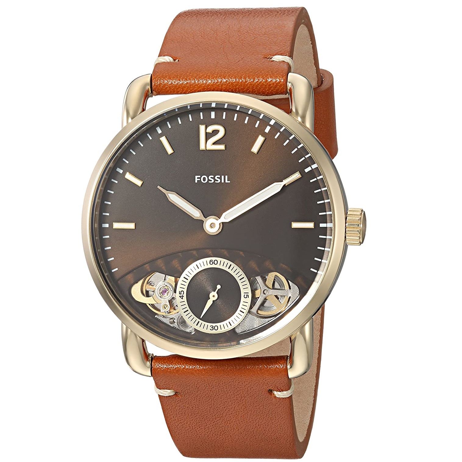 Fossil The Commuter Twist Brown Leather Watch ME1166