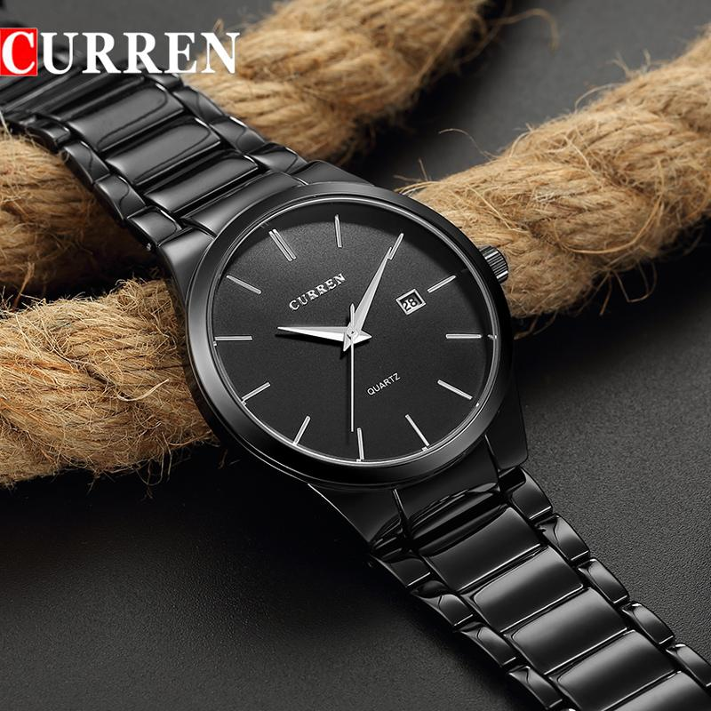 CURREN 8106 - Stainless Steel Analog Watches for Men - Black