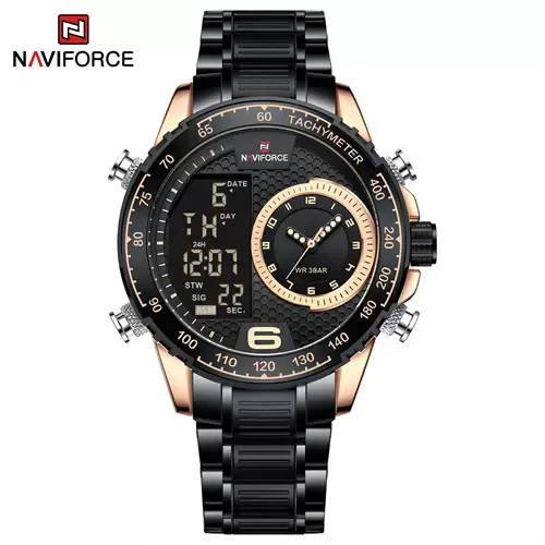 Unique Design Watches Famous Brands NAVIFORCE 9199 SBE Luxury Stainless Steel Multiple Time Zone Business Watch Luxury