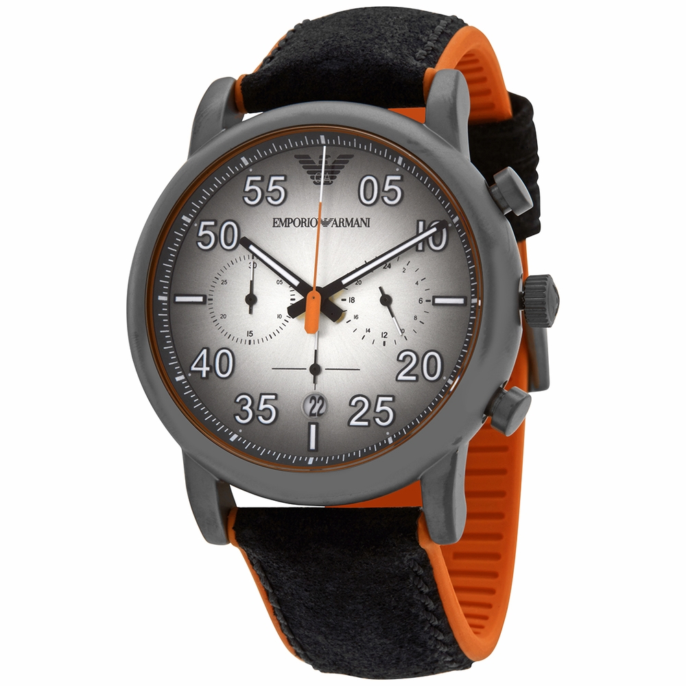 Emporio Armani Mens Chronograph Quartz Watch with Leather Strap AR11174
