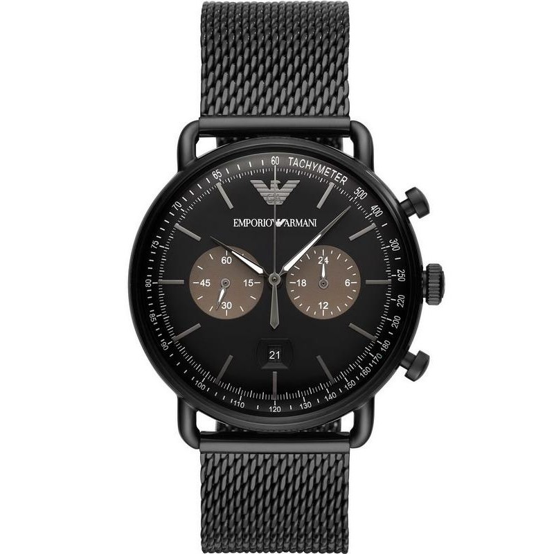 Emporio Armani Mens Chronograph Quartz Watch with Stainless Steel Strap AR11142