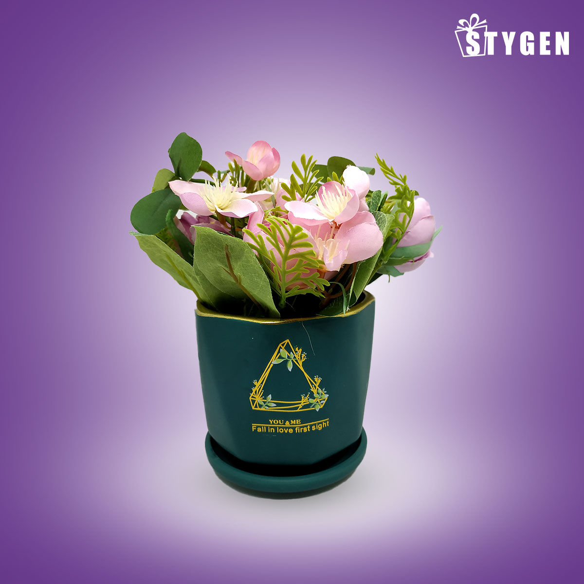 Ceramic Pot with  Artificial Flower- 02