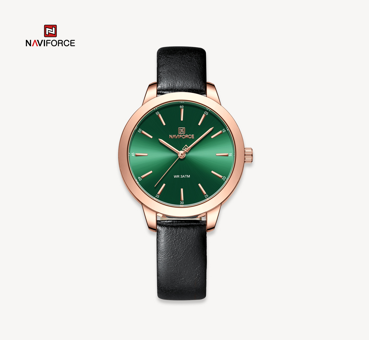 NAVIFORCE Ladies High Quality Quartz Watch Waterproof Fashion Luxury Brand Watch Green Dial
