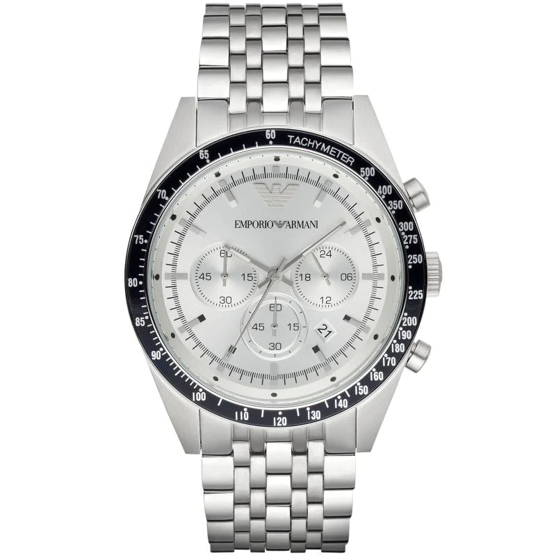 Emporio Armani Men’s Quartz Stainless Steel Silver Dial Watch AR6073