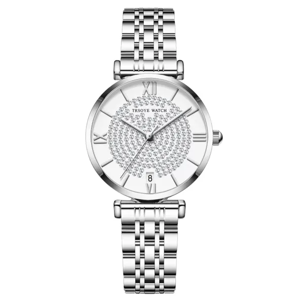 TRSOYE  Ladies Watch Diamond Set Fashion Light Luxury Waterproof Quartz Watch