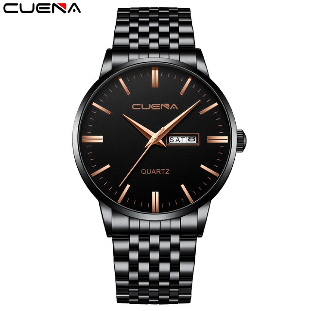 CUENA factory stainless steel minimalist luxury quartz watch men gift wristwatch