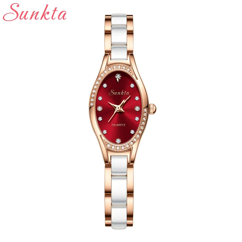 SUNKTA Fashion Luxury Stainless Steel ladies Wristwatch