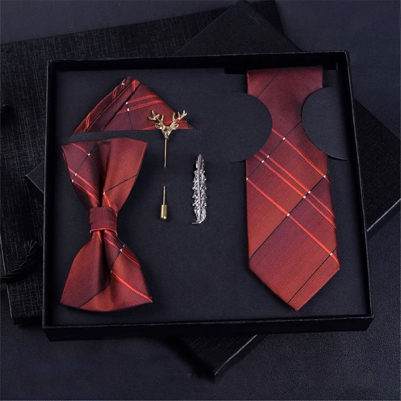 Premium Imported Tie Set (Light Red)