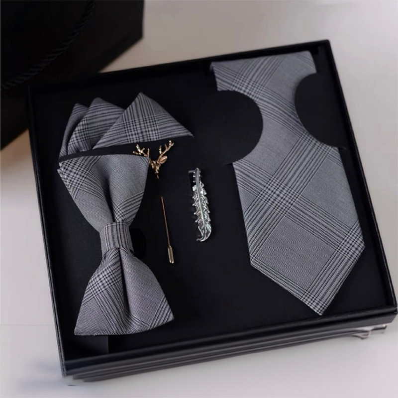 Premium Imported Tie Set (Gray)