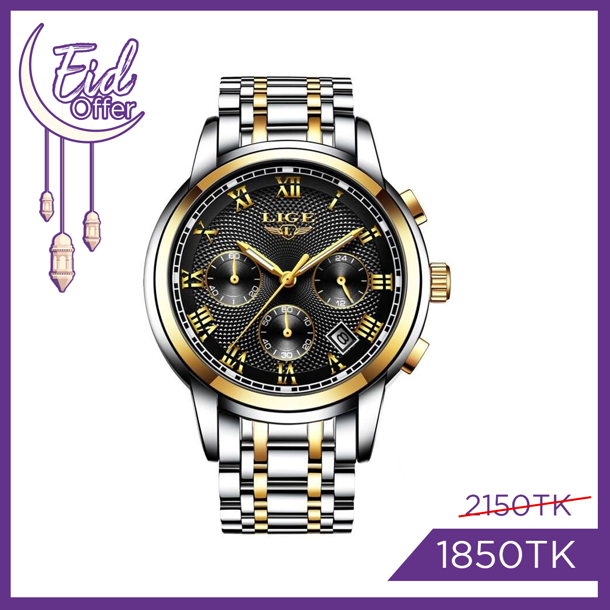 LIGE 9810 Luxury Quartz Fashion Chronograph Watch For Men